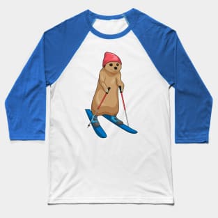 Meerkat Skier Ski Baseball T-Shirt